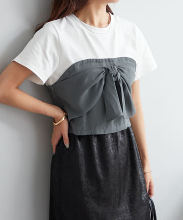 フロントリボンドッキングTシャツ