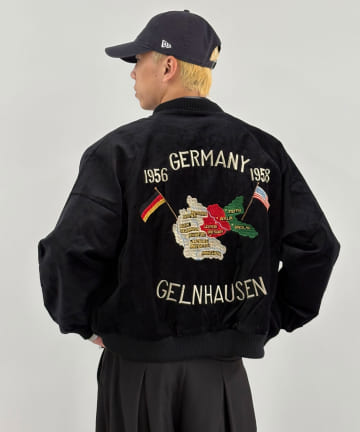 【THRIFTY LOOK/スリフティールック】REVERSIBLE SOUVENIR GERMANY JACKET SATIN