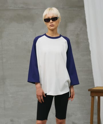 COLONY 2139(コロニー トゥーワンスリーナイン) 【paradigm】ガス焼き天竺七分袖ビッグラグランT