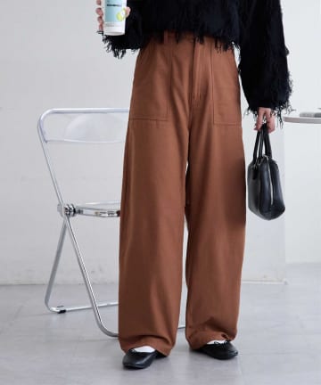 バックサテンベーカーカーブパンツ