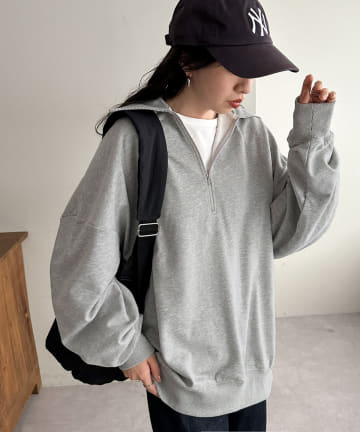 【WEB限定】ハーフジップスウェット