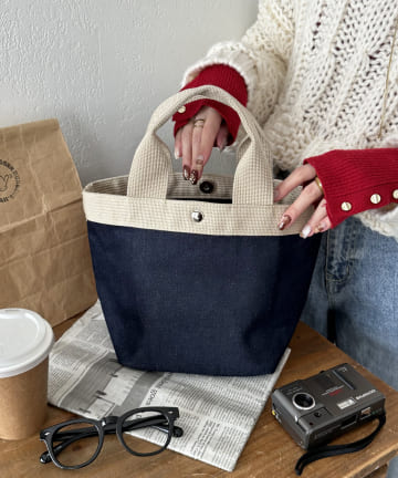 【ベーシックデザインで使いやすい◎】テープハンドルミニトートバッグ