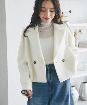 OUTLET(アウトレット) 【La boutique BonBon】キッドモヘアシャギージャケット