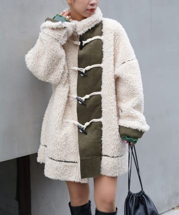 OUTLET(アウトレット) 【Ciaopanic】リバーシブルボアムートンダッフルコート