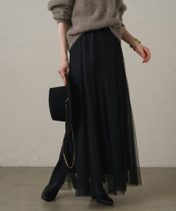 OUTLET(アウトレット) 【Loungedress】チュールフレアスカート
