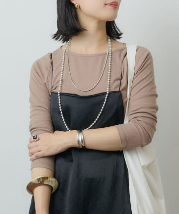 OUTLET(アウトレット) 【SHENERY】ボートネックリブカットソー