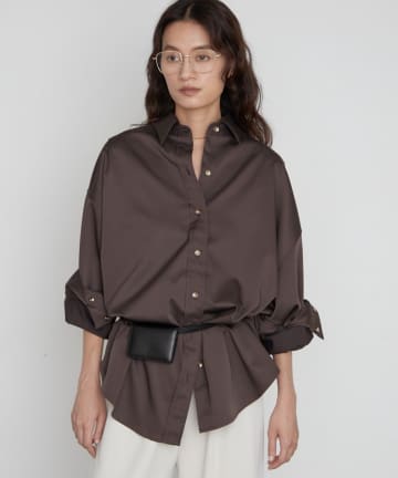 LOUNGEDRESS(ラウンジドレス) 《WEB限定/大人気につきリバイバル/累計販売１万枚達成》サテンBIGシャツ