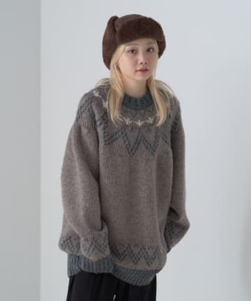 OUTLET(アウトレット) 【Kastane】【WHIMSIC】フェアアイルパターンニットセーター