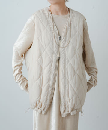 OUTLET(アウトレット) 【earthy_】【撥水/抗菌】ナイロンリバーシブルキルティングベスト