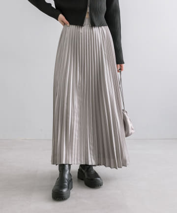 OUTLET(アウトレット) 【mystic】スリットプリーツスカート