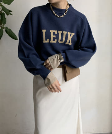 【WEB限定】LEUKジャガードロゴニット