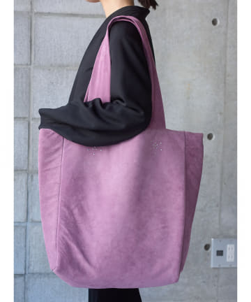 Suede leather XL bag