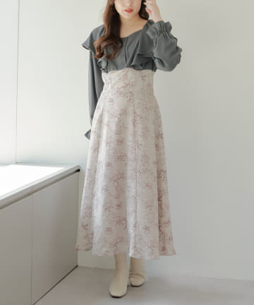 Remind me and forever(リマインドミーアンドフォーエバー) 【WEB限定】ドッキング花柄フリルワンピース