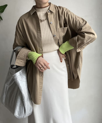 DOUDOU(ドゥドゥ) 【WEB限定】トリミングバイカラーニットトップス