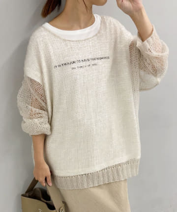 PUAL CE CIN(ピュアルセシン) 【SET ITEM】モヘア混メッシュニット+万能カットソーセット