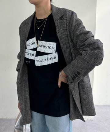 【スタイリングのポイントに】クラックプリントロンTee