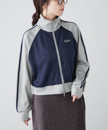 NICE CLAUP / OLIVE des OLIVE OUTLET(ナイスクラップ  / オリーブ デ オリーブ アウトレット) 【NUNIFE / パルクロ限定】配色ショートトラックジャケット