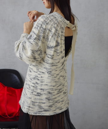 OUTLET(アウトレット) 【Kastane】BACKオープンメランジニット