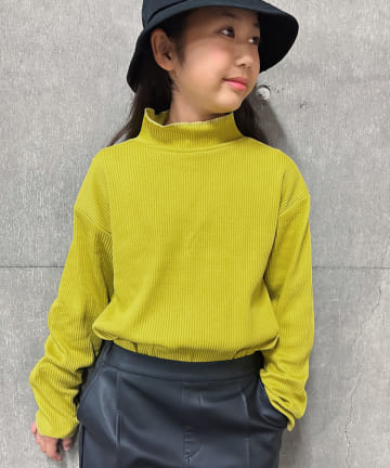 OUTLET(アウトレット) 【CIAOPANIC TYPY】【KIDS】配色ステッチハイネックリブカットソー