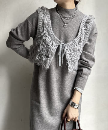 DOUDOU(ドゥドゥ) 【WEB限定】アンサンブルニットワンピース