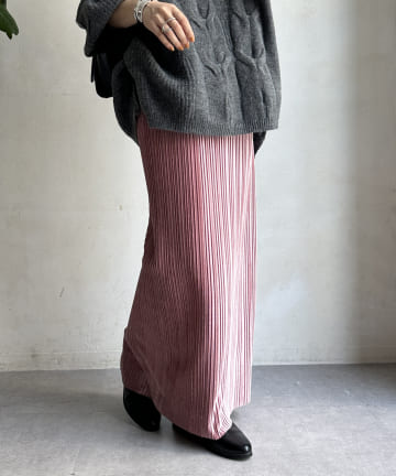 DOUDOU(ドゥドゥ) 【WEB限定】ベロアプリーツスカート