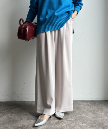DOUDOU(ドゥドゥ) 【WEB限定】ボンディングワイドパンツ