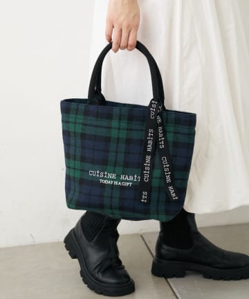 BIRTHDAY BAR(バースデイバー) HORIZONTAL CHECK TOTE