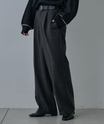 ウーリー起毛TRワイドスラックス