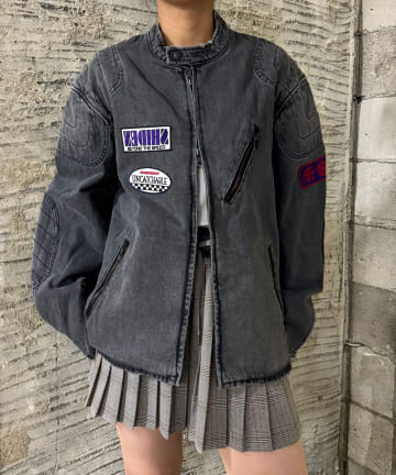 【SHIDEN/紫電】MOTOR CYCLE JACKET -13.5OZ DENIM / VINTAGE