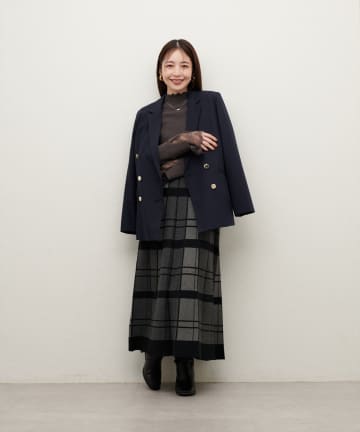 natural couture(ナチュラルクチュール) BIGチェックプリーツスカート