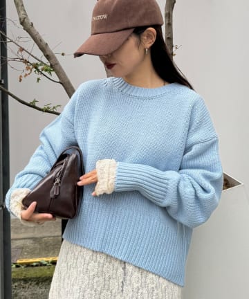 CIAOPANIC TYPY(チャオパニックティピー) 【WEB限定】【インしなくても大人可愛い！】バックスリットメランジカラーニット