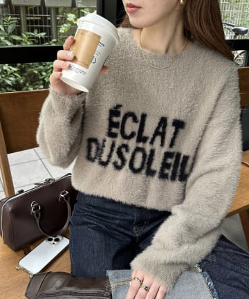 【WEB限定】シャギーショートロゴニット