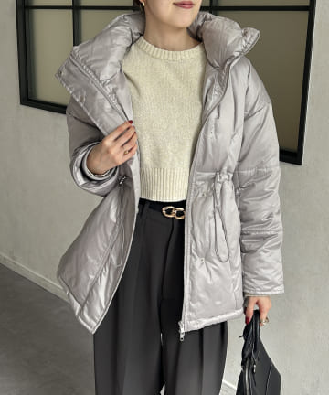 Thevon.(ゼヴォン) ウエストドロスト中綿ミドルブルゾン