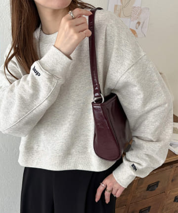 【新色追加/WEB限定】袖ロゴ刺繍ショートスウェット