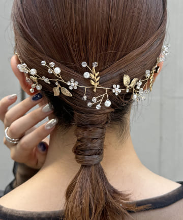 Lattice(ラティス) 【オケージョン】小花リーフヘッドアクセ