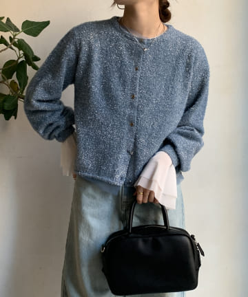 【WEB限定】ラメフェザーヤーンカーディガン