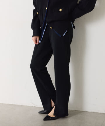 【2サイズ展開/脚長効果】スリムスリットパンツ