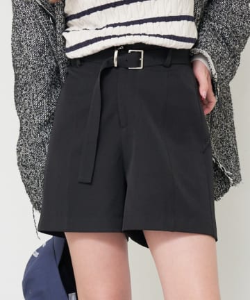 【RAY CASSIN】ステッチ入りベルト付きハーフショートパンツ