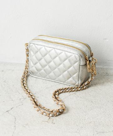 ダイヤキルトレザーミニショルダーバッグ