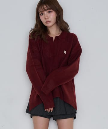 RAY CASSIN(レイカズン) 【WEB限定 / リバイバル】スキッパーポロ刺繍ニット　/　襟付きニット