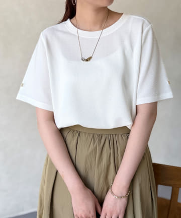 Chez toi(シェトワ) ラッセル編みクルーネックT