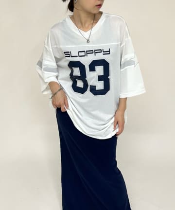 OUTLET(アウトレット) 【WHO'S WHO gallery】フットボールメッシュトップス