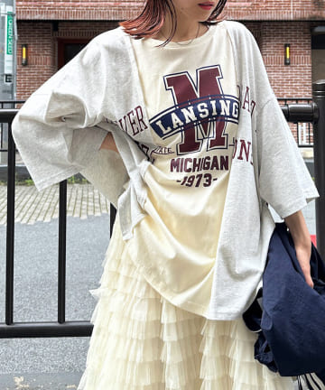 OUTLET(アウトレット) 【w closet】リメイク切替Tシャツ