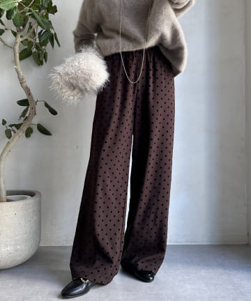 【WEB限定】フロッキードットパンツ