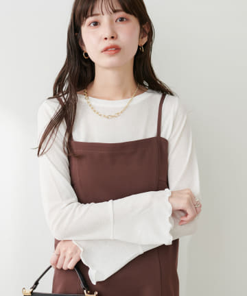【natural couture】ざらざらシアー天竺2wayトップス