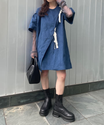 【GHOSPELL】Carmen Cord Wrap Dress