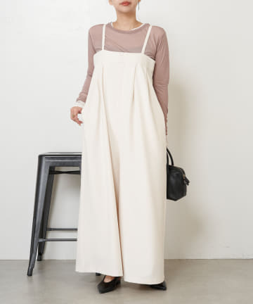 Jena　espace merveilleux(ジェナ　エスパスメルヴェイユ) 細ショルダーワイドサロペット