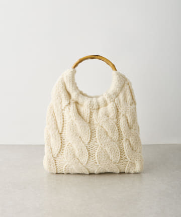 《HIGHLAND2000》バンブーハンドルニットバッグ