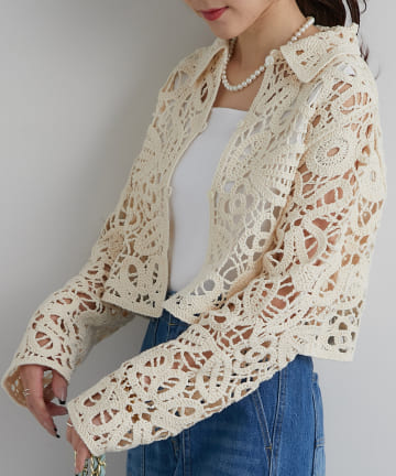 La boutique BonBon(ラブティックボンボン) レースシャツニット