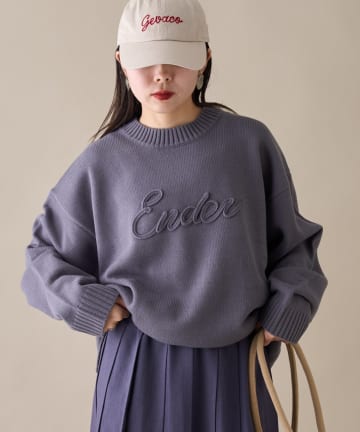 CIAOPANIC TYPY(チャオパニックティピー) 【ユニセックス】ロープ刺繍ビックシルエットクルーネックニット